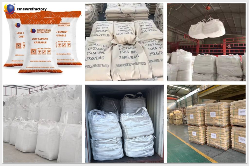 Transportation of low cement castables